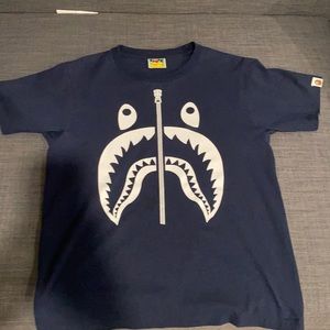 Bape Navy zipper style design T shirt